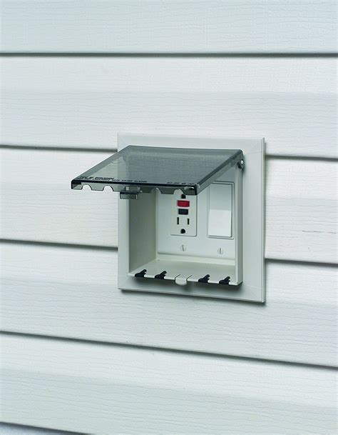 exterior electrical outlet and box cover|wall plate covers existing outlets.